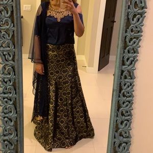 Blue and gold lengha